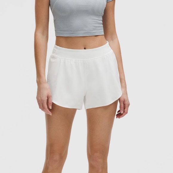 lululemon athletica Pants - Fast and Free High-Rise Classic-Fit Split Short 3" White